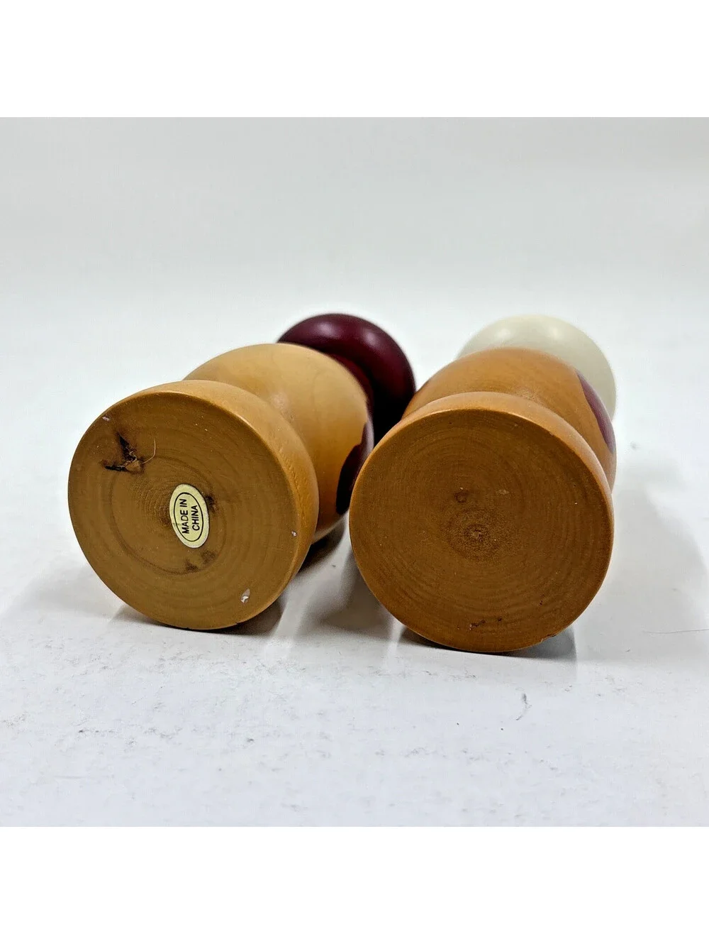 Vintage Salty and Peppy Shakers Painted Wood Chef Fun Retro Whimsy